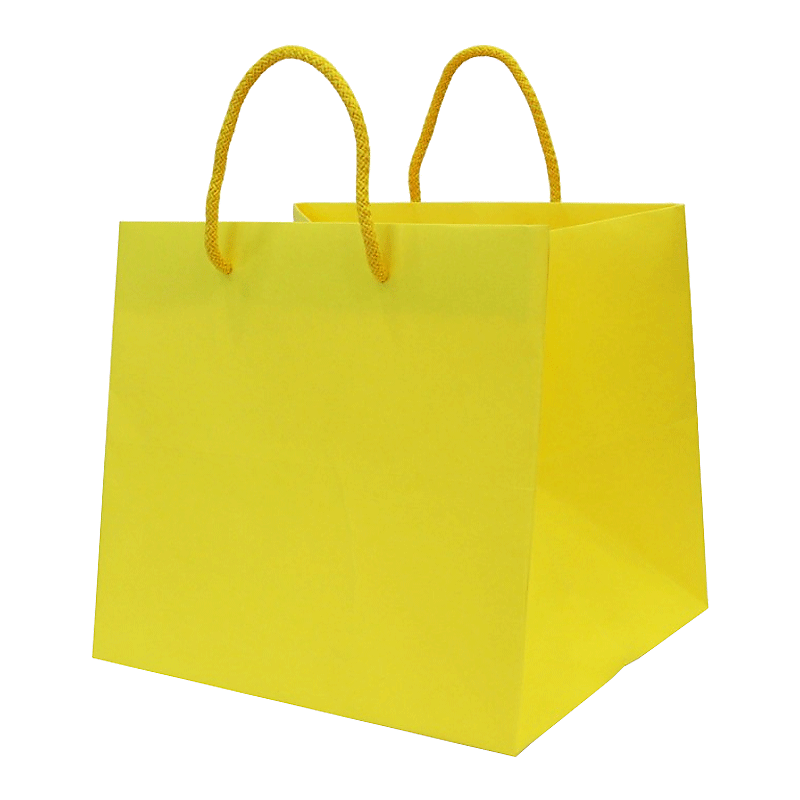 Saco de Papel 240x220x220mm Asas de Cordão ARTESA 180G Amarelo