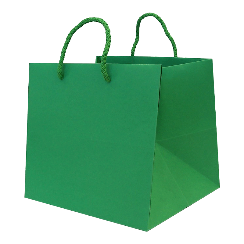 Saco de Papel 240x220x220mm Asas de Cordão ARTESA 180G Verde