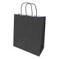 Saco de Papel 280x110x320mm Asas Torcidas 90G Preto