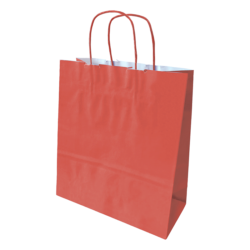 Saco de Papel 280x110x320mm Asas Torcidas 90G Vermelho