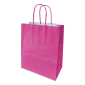 Saco de Papel 220x100x280mm Asas Torcidas 90G Rosa