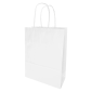 Saco de Papel 180x80x240mm Asas Torcidas 90G Branco