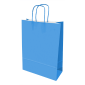 Saco de Papel 320x110x420mm Asas Torcidas 100G Azul Claro