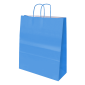 Saco de Papel 420x160x490mm Asas Torcidas 110G Azul Claro