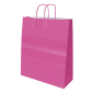 Saco de Papel 420x160x490mm Asas Torcidas 110G Rosa