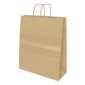 Saco de Papel 420x160x490mm Asas Torcidas 115G Castanho