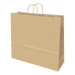 Saco de Papel 520x160x490mm Asas Torcidas 115G Castanho